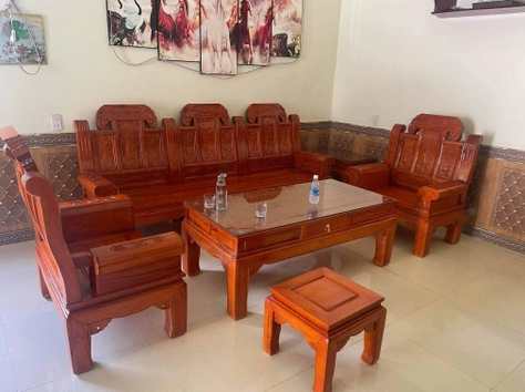Bộ Bàn Ghế Âu Á Trương Voi Gỗ Xoan Ta
