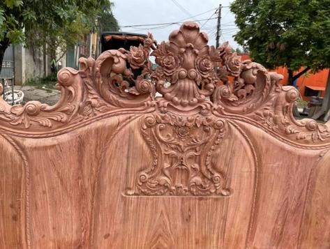 Bộ bàn ghế hoàng gia nguyên khối gỗ hương đá