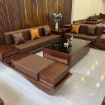 Bộ sản phẩm bàn ghế gỗ sofa bọc da cao cấp của Xưởng Đồ Gỗ Dũng Anh